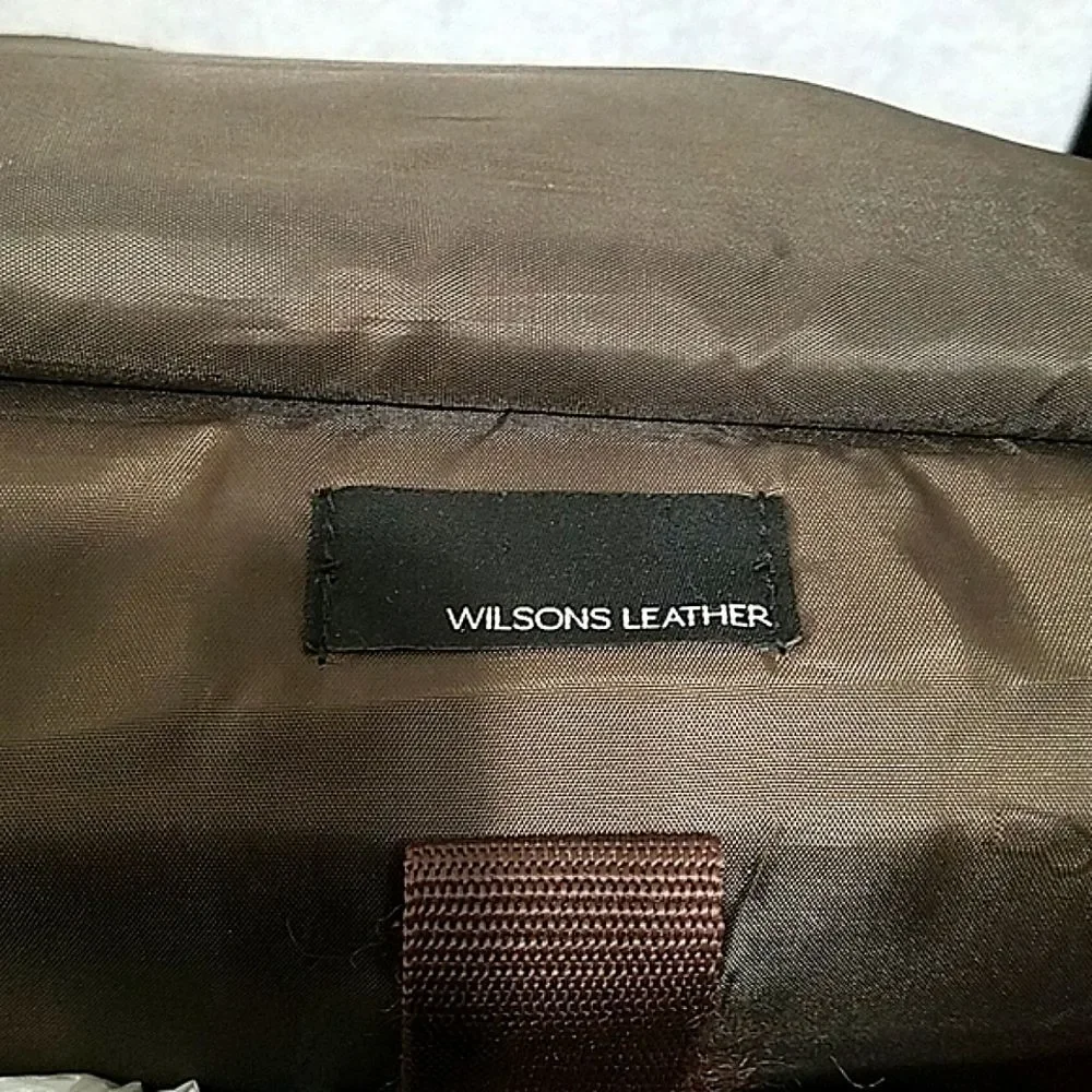 Wilson's VTG Large Chocolate Brown Leather Briefcase Men's Computer Bag Organize